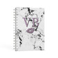 Personalised Lipstick Kiss Initials Marble A5 Hardcover Notebook Second Side View