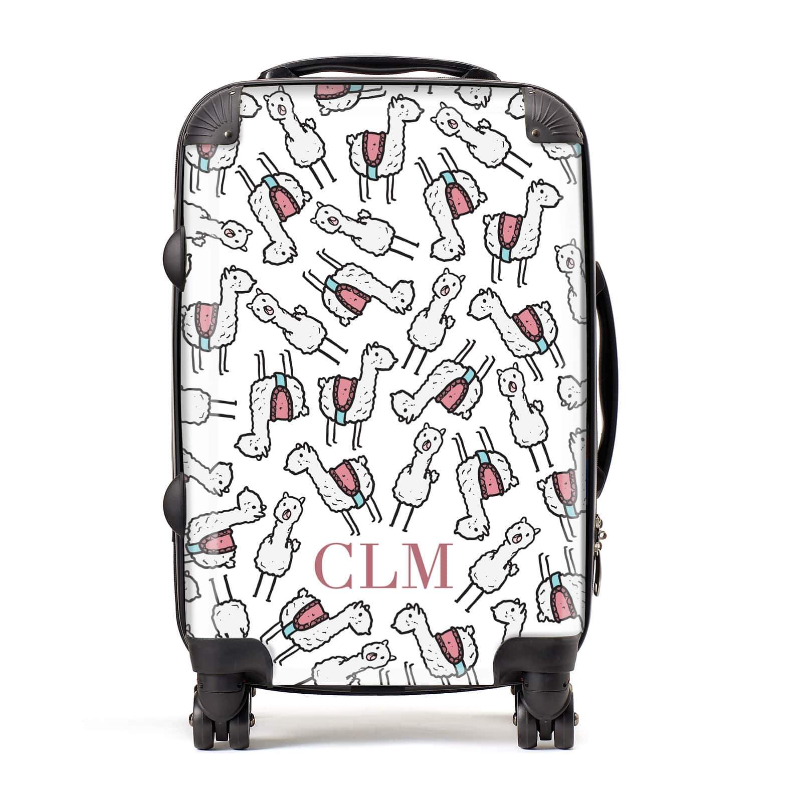 Personalised Llama Initials Suitcase