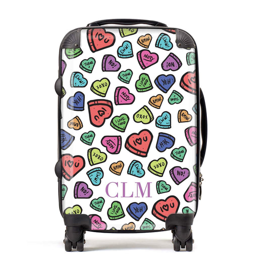 Personalised Love Hearts Initials Suitcase