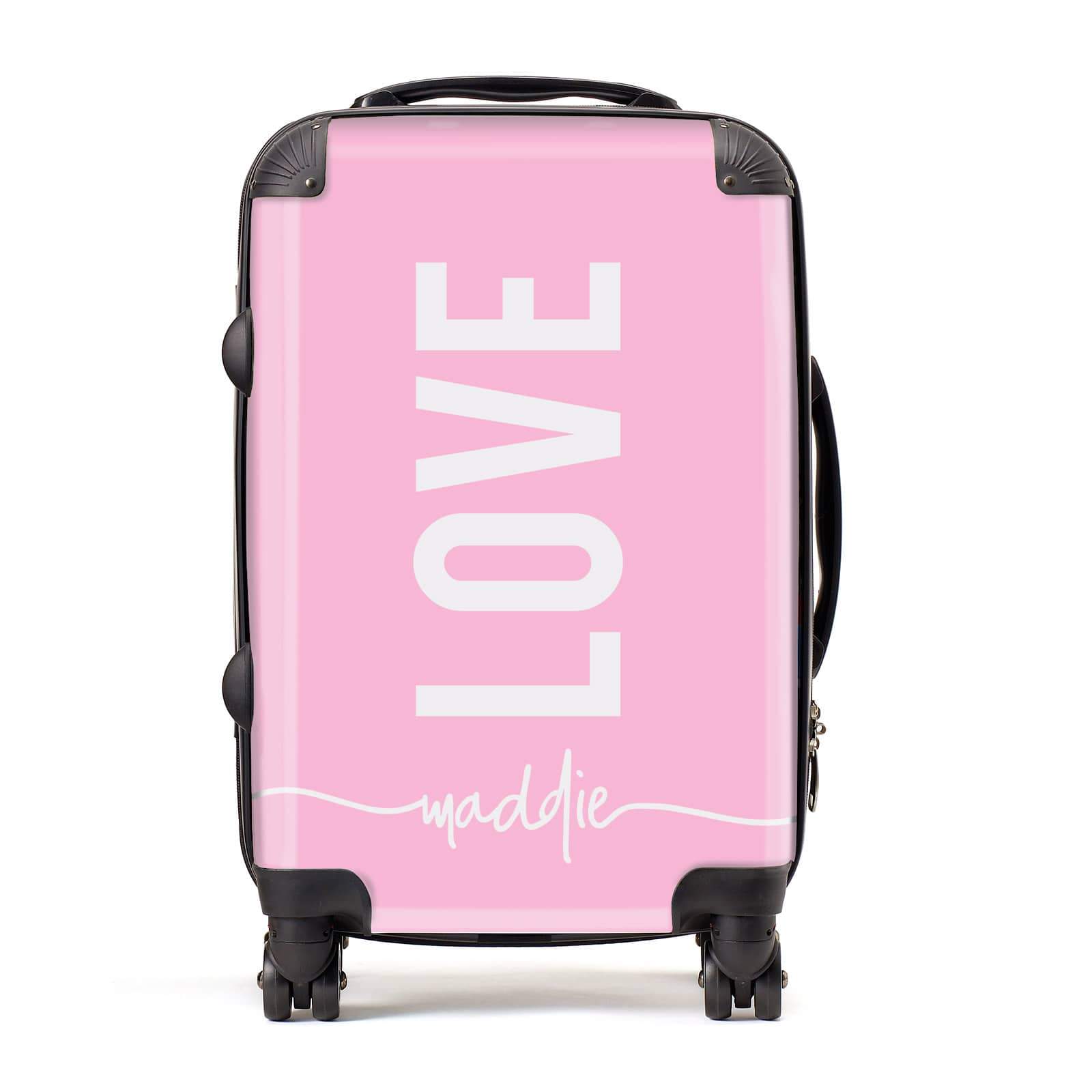 Personalised Love See Through & Name Suitcase