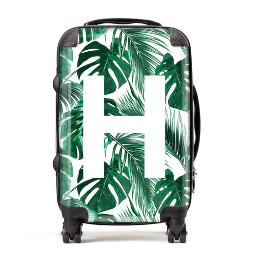 Personalised Luggage Monstera Leaf Initial Suitcase