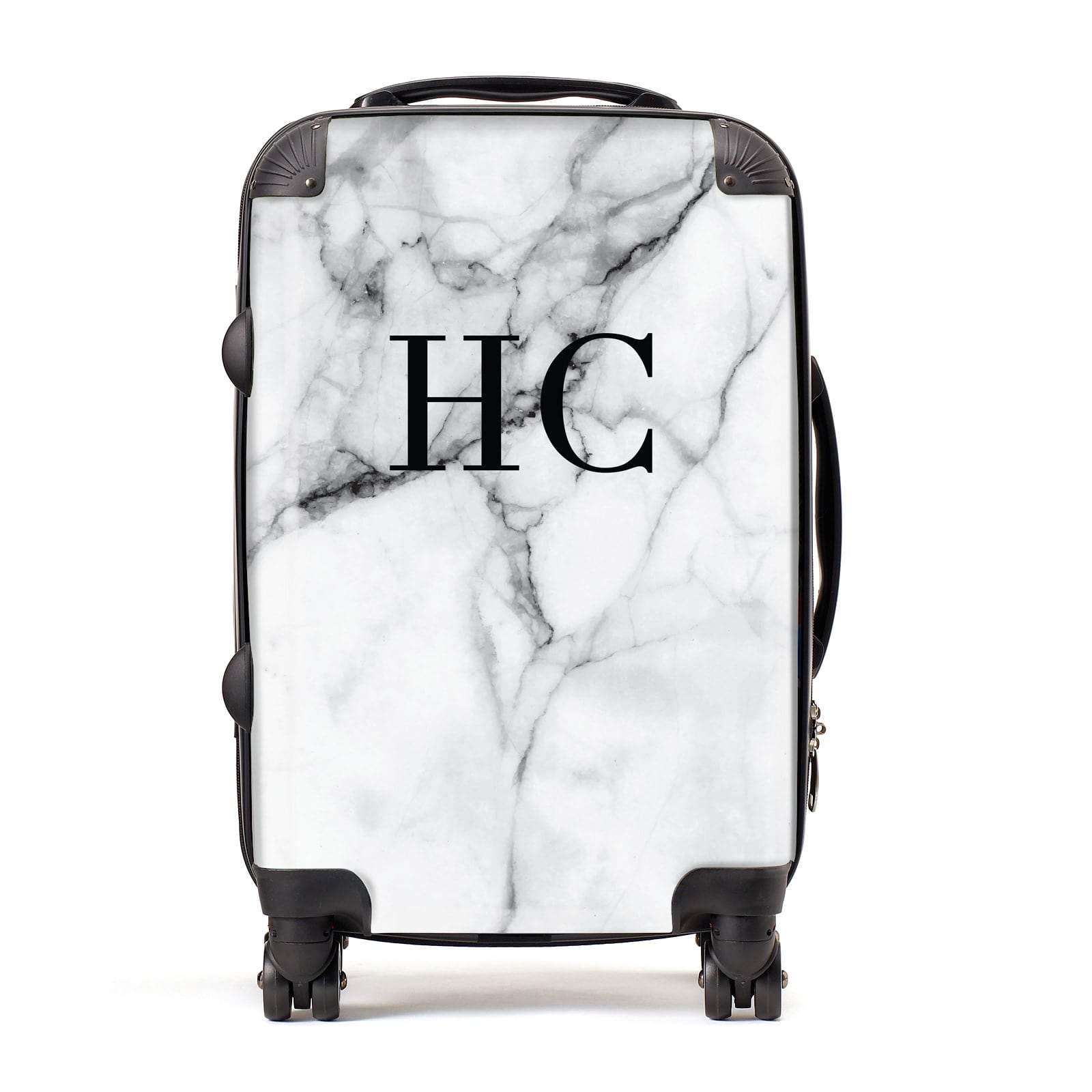 Personalised Marble Effect Initials Monogram Suitcase