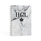 Personalised Marble Initials Crown Custom A5 Hardcover Notebook Second Side View