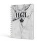 Personalised Marble Initials Crown Custom A5 Hardcover Notebook Side View