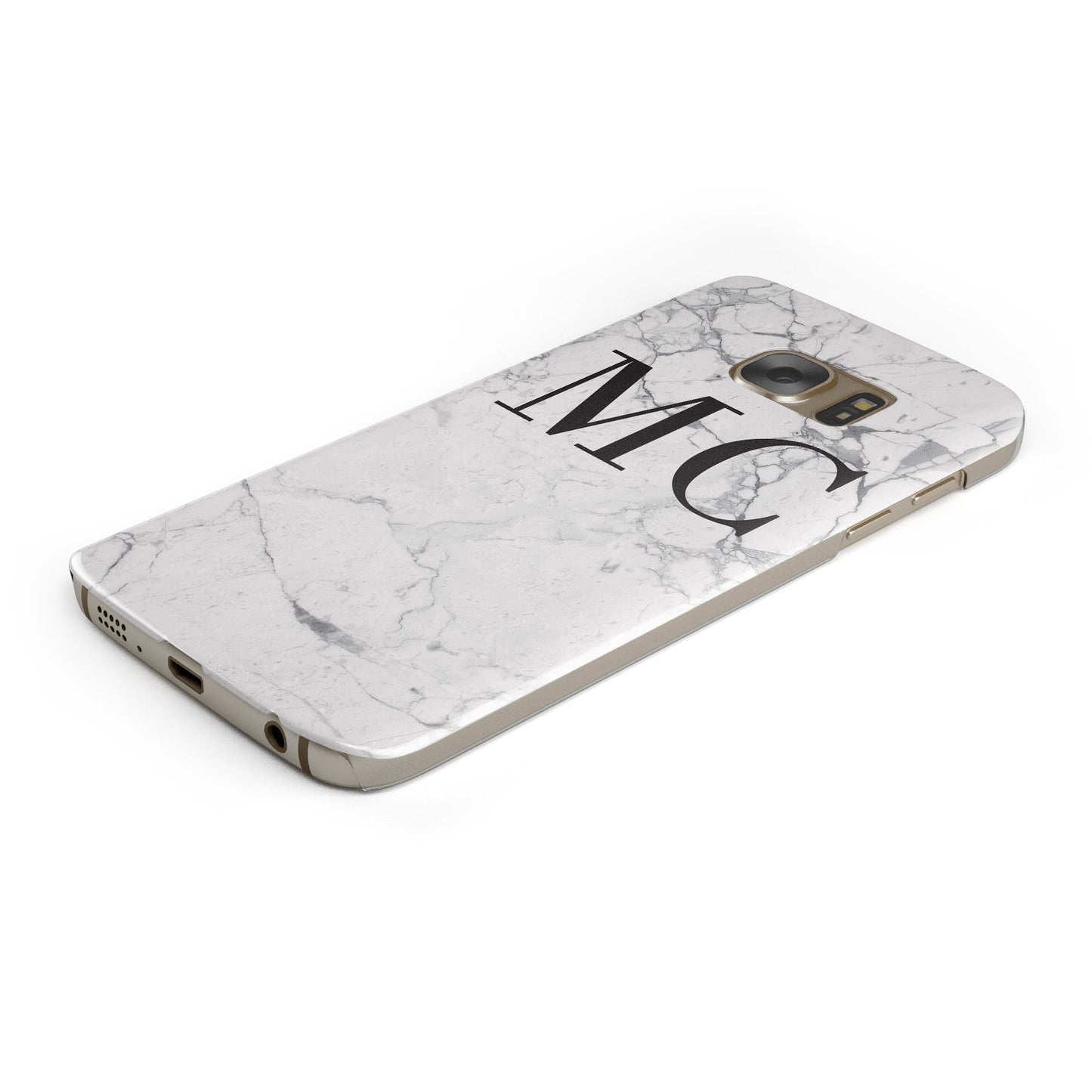 Personalised Marble Initials Samsung Galaxy Case Bottom Cutout