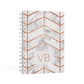 Personalised Marble Initials Shapes A5 Hardcover Notebook Second Side View