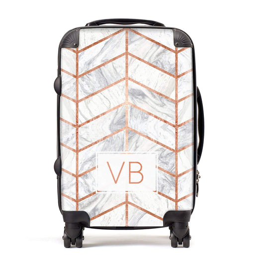 Personalised Marble Initials Shapes Suitcase