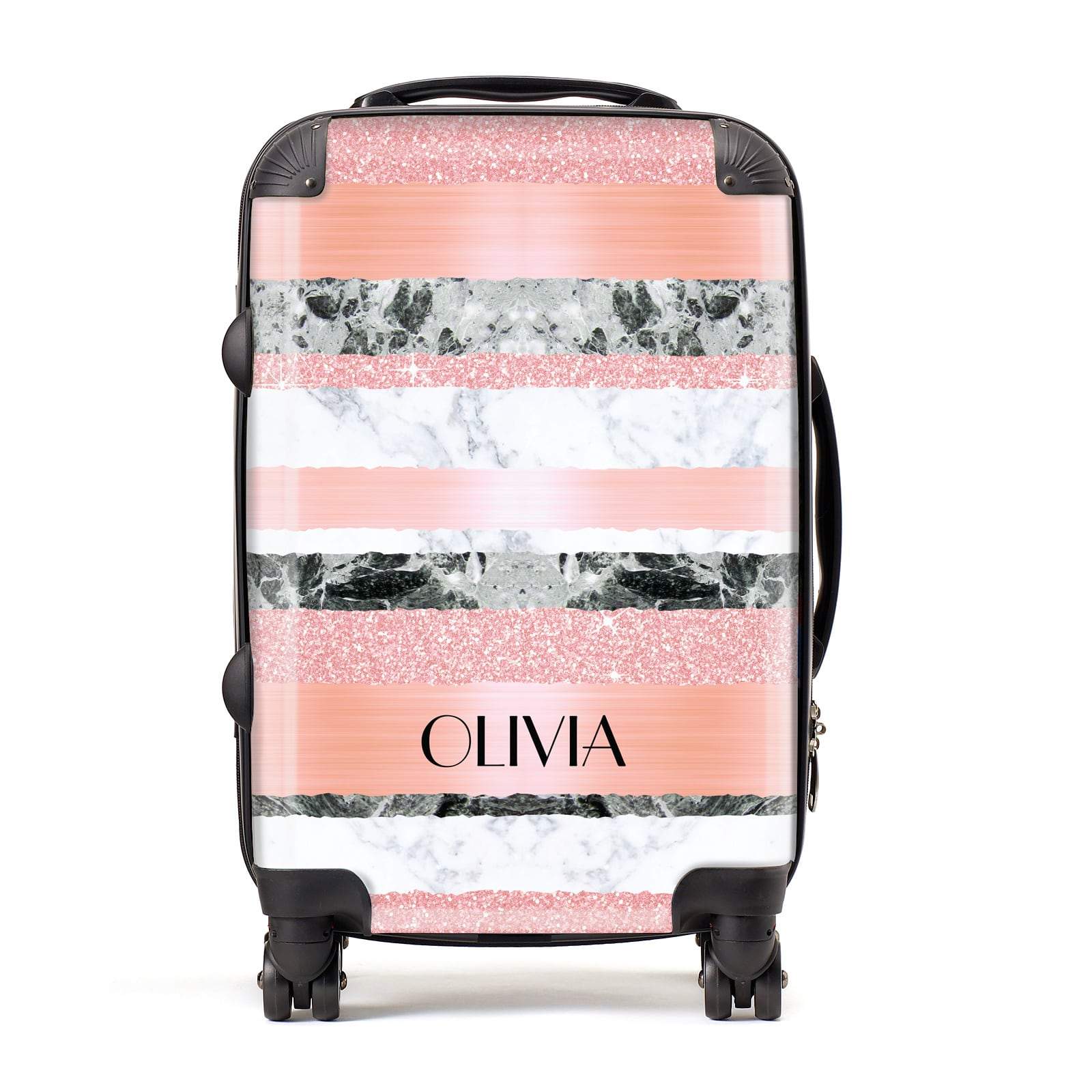 Personalised Marble Name Text Custom Suitcase