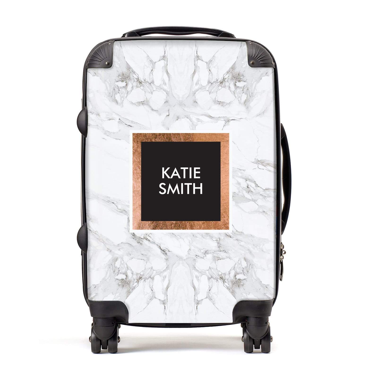 Personalised Marble Name Text Initials Suitcase