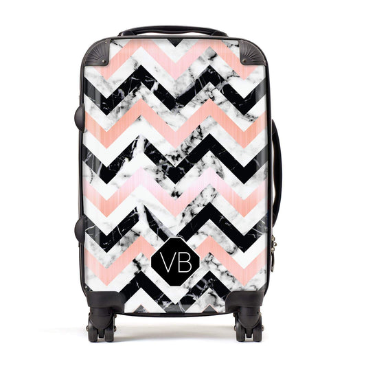 Personalised Marble Pattern Initials Suitcase