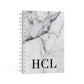 Personalised Medium Marble Initials A5 Hardcover Notebook Second Side View