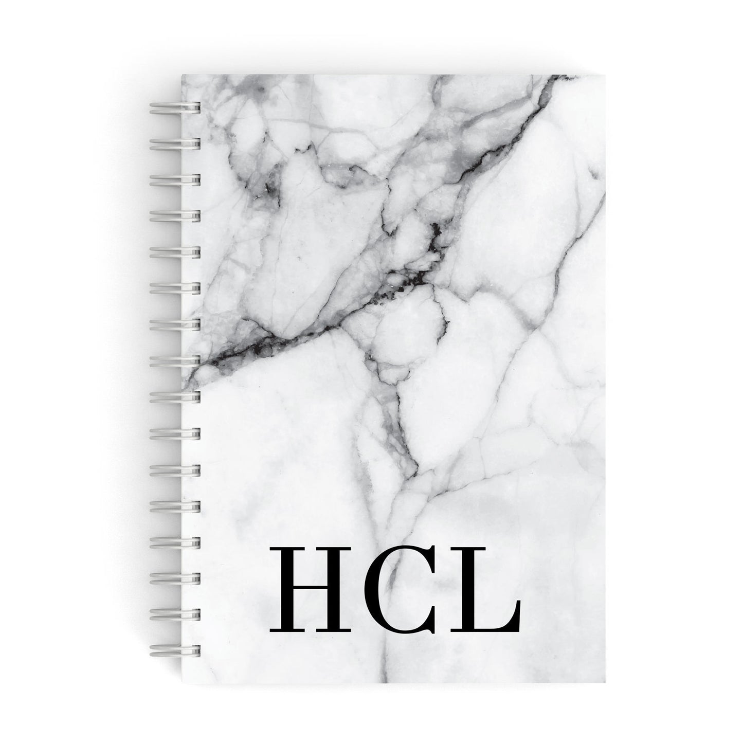 Personalised Medium Marble Initials A5 Hardcover Notebook