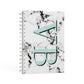 Personalised Mint Big Initials Marble A5 Hardcover Notebook Second Side View