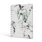 Personalised Mint Monogrammed Heart Marble A5 Hardcover Notebook Side View