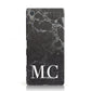 Personalised Monogram Black Marble Sony Xperia Case