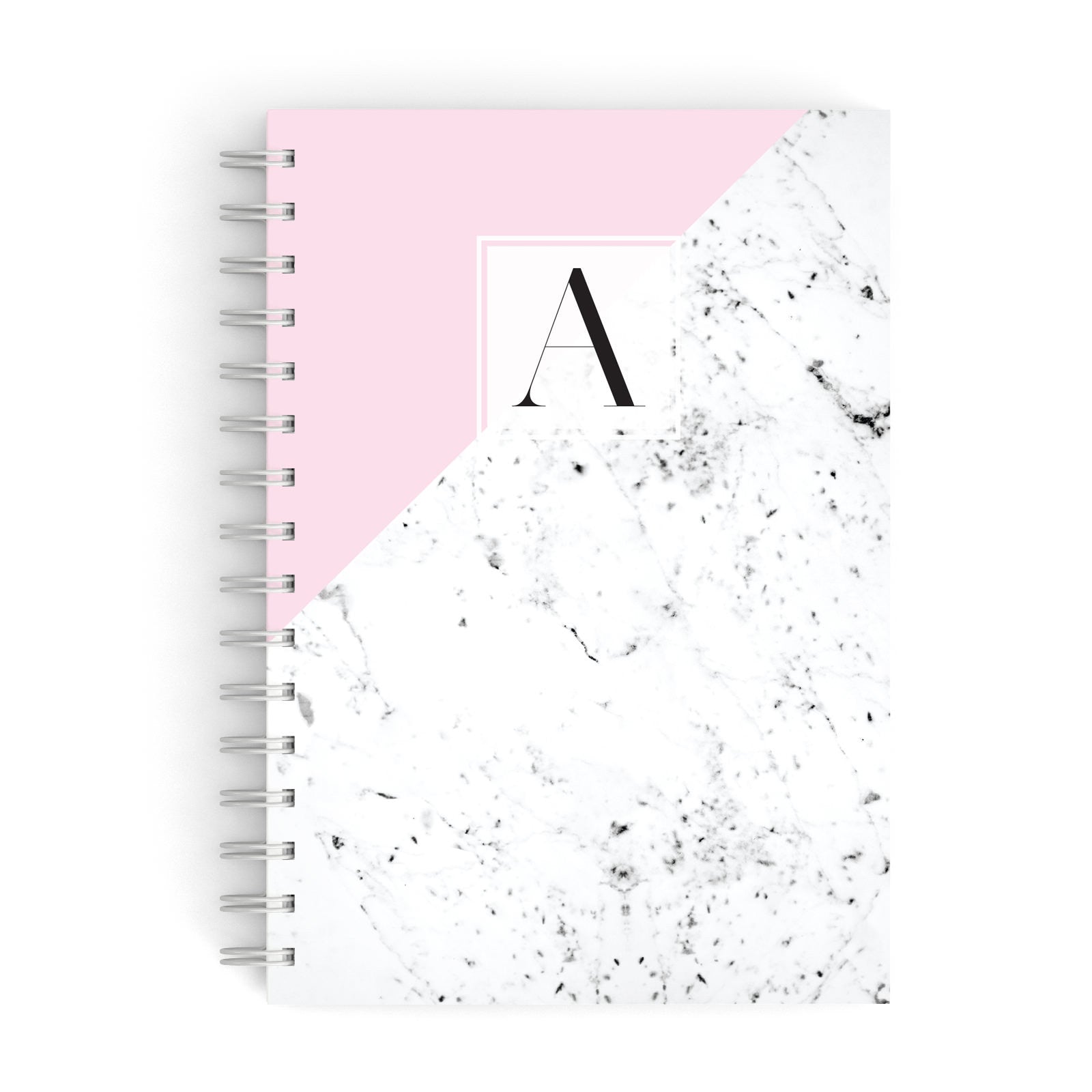 Personalised Monogram Initial Letter Marble A5 Hardcover Notebook
