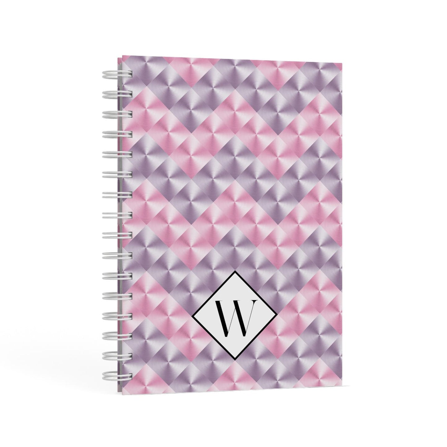 Personalised Mother Of Pearl Monogram Letter A5 Hardcover Notebook Second Side View