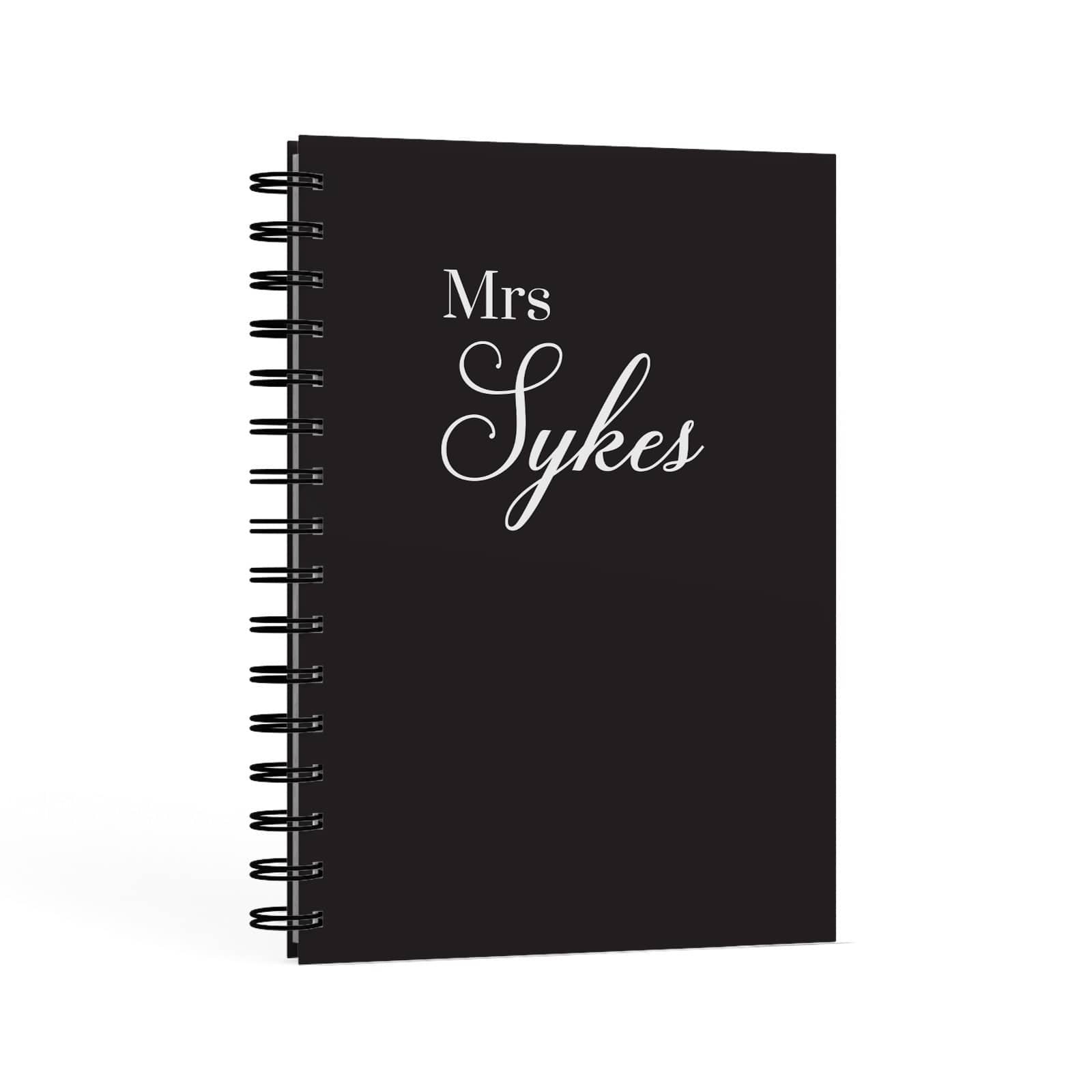 Personalised Mrs Or Mr Bride A5 Hardcover Notebook Second Side View