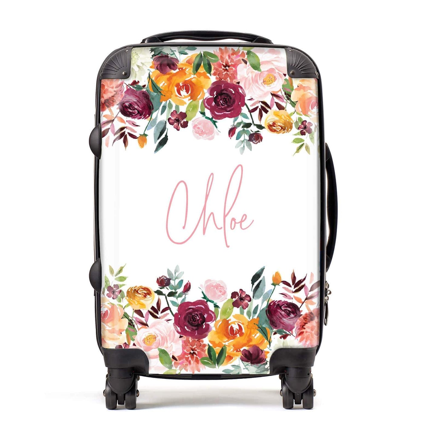 Personalised Name & Flowers Suitcase