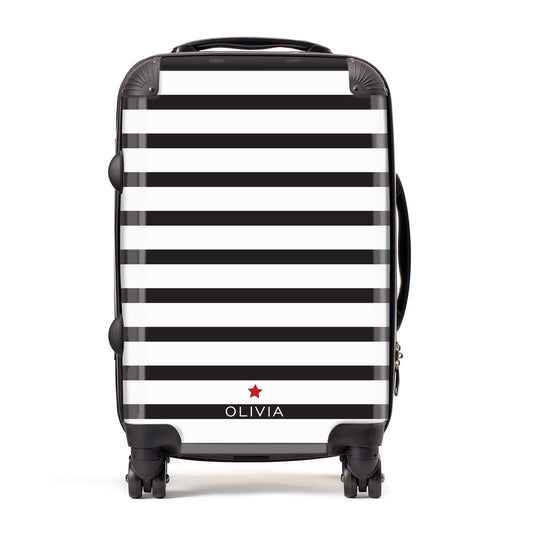 Personalised Name Black White Suitcase