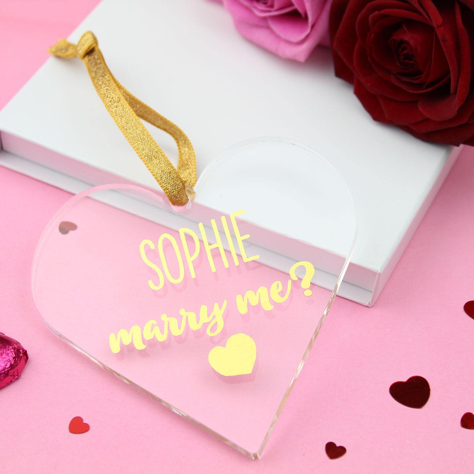 Personalised Name Marry Me Foiled Heart