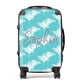 Personalised Name Palm Leaves Blue Suitcase