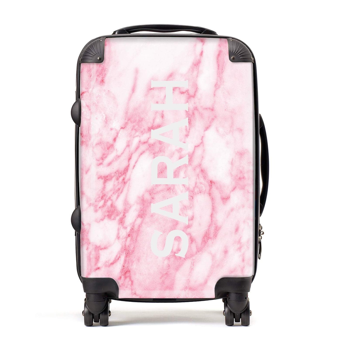 Personalised Name Pink Marble Custom Suitcase