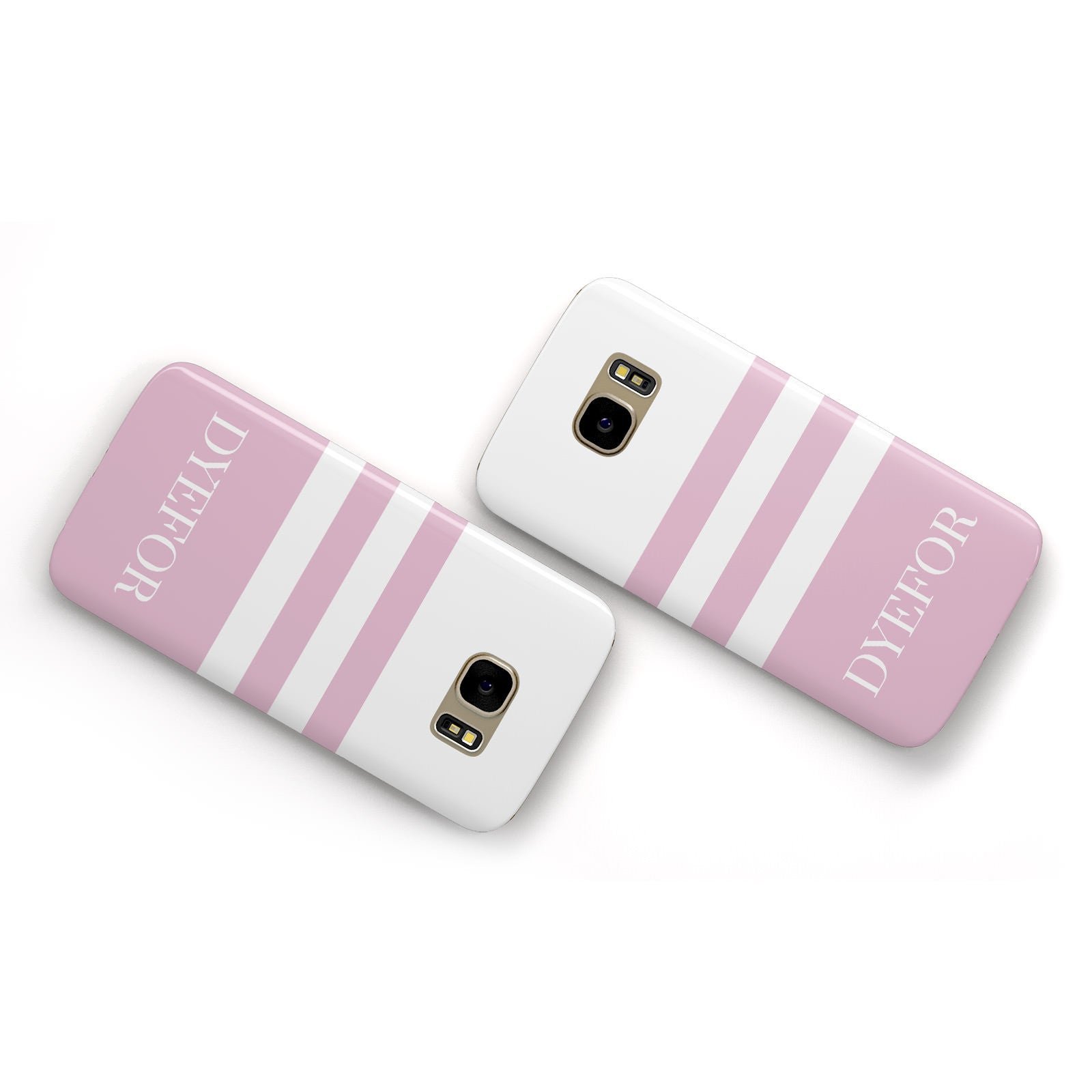 Personalised Name Striped Samsung Galaxy Case Flat Overview