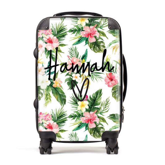 Personalised Name Tropical Flower Suitcase