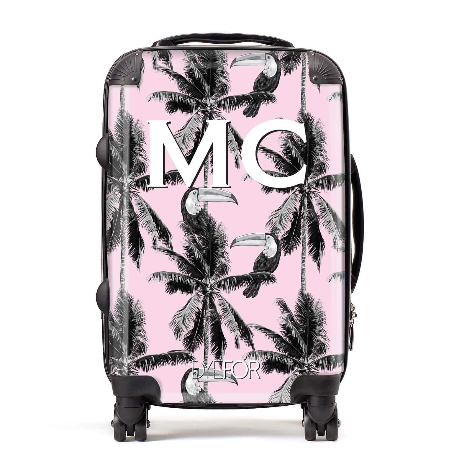Personalised Palms & Toucan Initial Suitcase