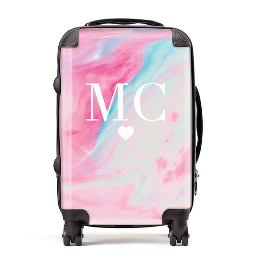 Personalised Pastel Marble Initials Suitcase