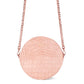 Personalised Pink Croc Leather Round Crossbody Bag