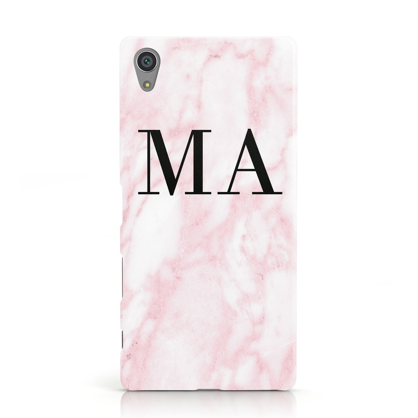 Personalised Pinky Marble Initials Sony Xperia Case