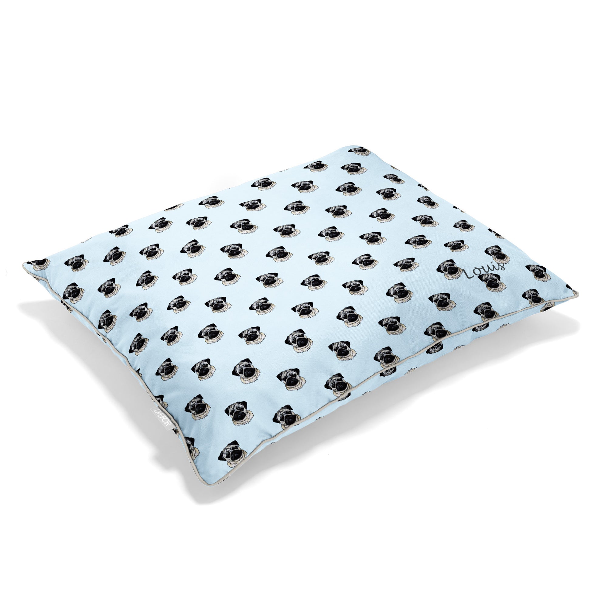 personalised pug dog pillow bed