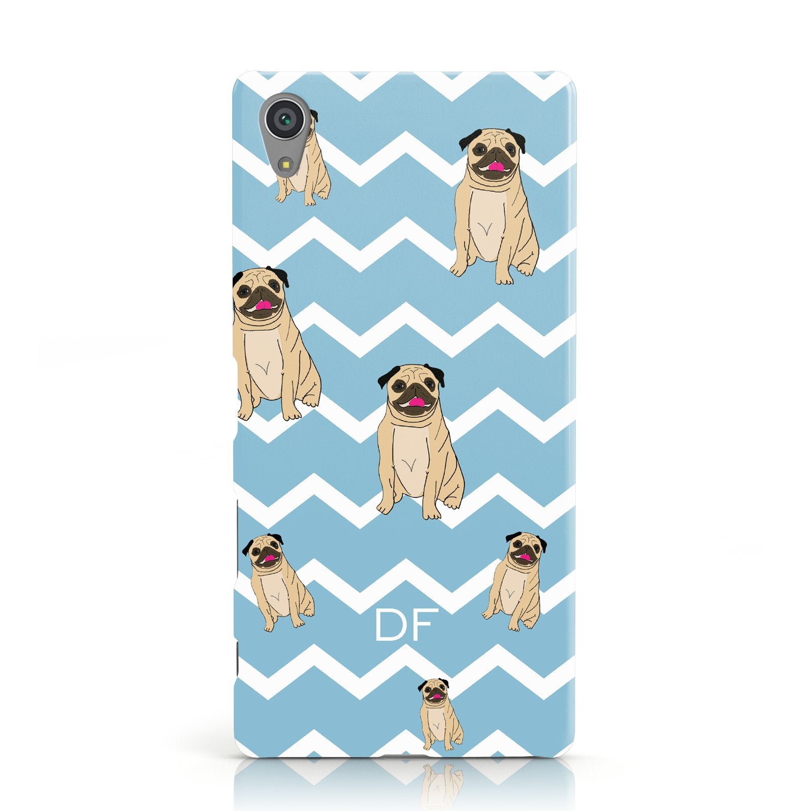 Personalised Pug Initials Sony Xperia Case