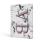 Personalised Purple Big Initials Marble A5 Hardcover Notebook Side View