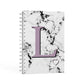 Personalised Purple Monogram Marble Heart A5 Hardcover Notebook Second Side View
