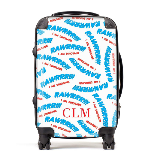 Personalised Rawr Dino Initials Suitcase