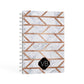 Personalised Rose Gold Faux Marble Initials A5 Hardcover Notebook Second Side View