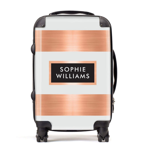 Personalised Rose Gold Name Text Initials Suitcase
