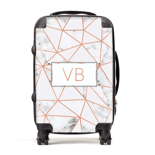 Personalised Rosegold Marble Initials Suitcase