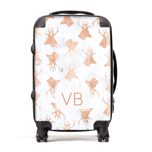 Personalised Stag Marble Initials Suitcase