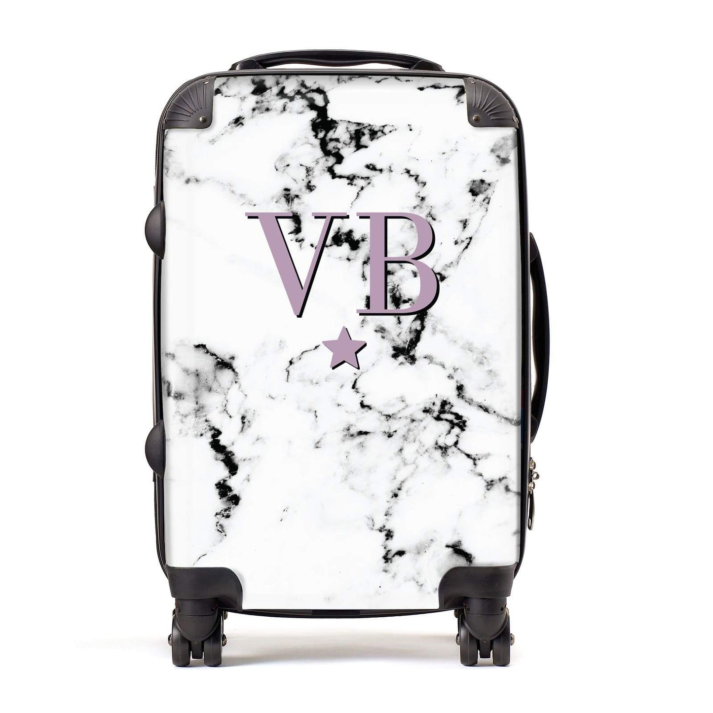 Personalised Star With Monogram Marble Suitcase
