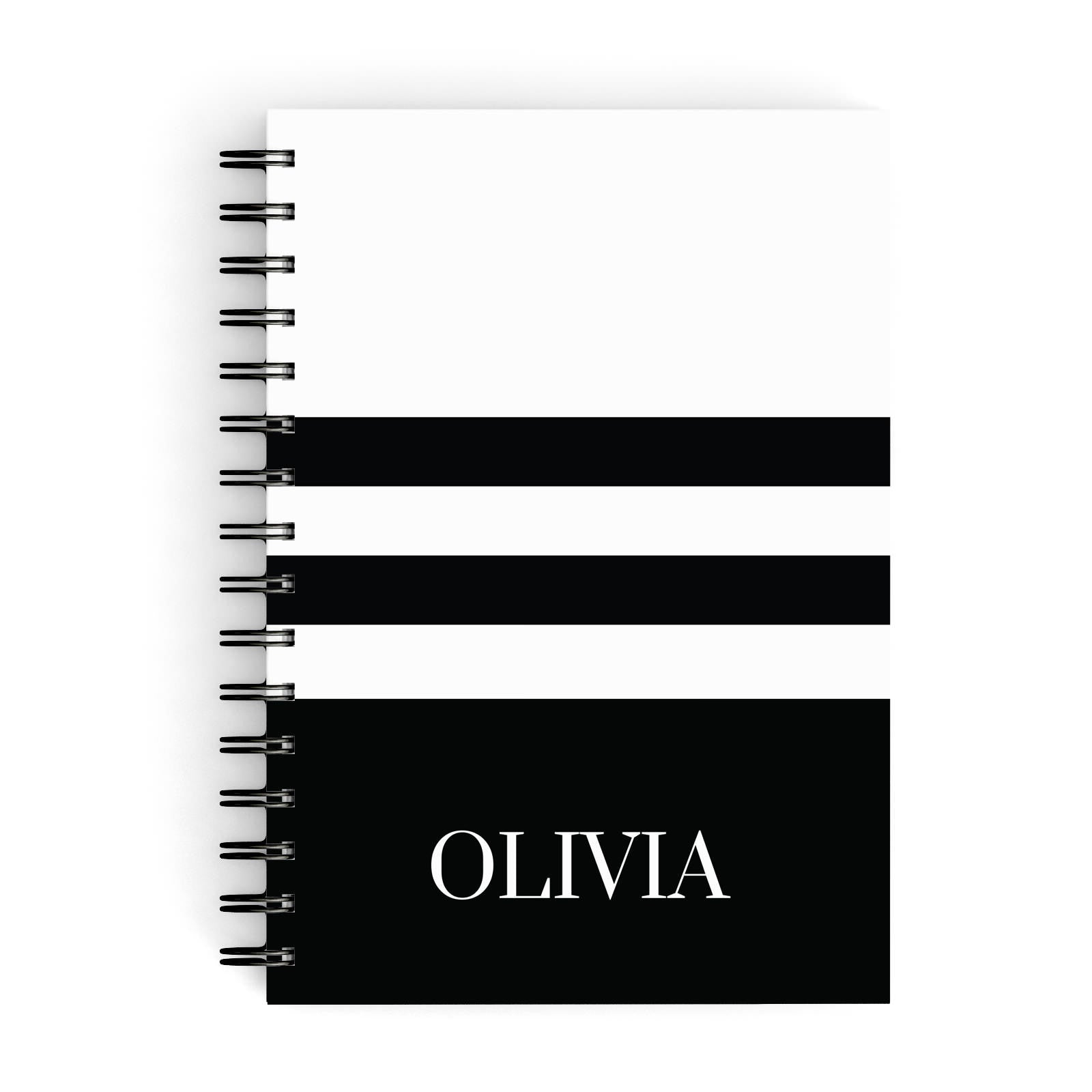 Personalised Striped Name A5 Hardcover Notebook