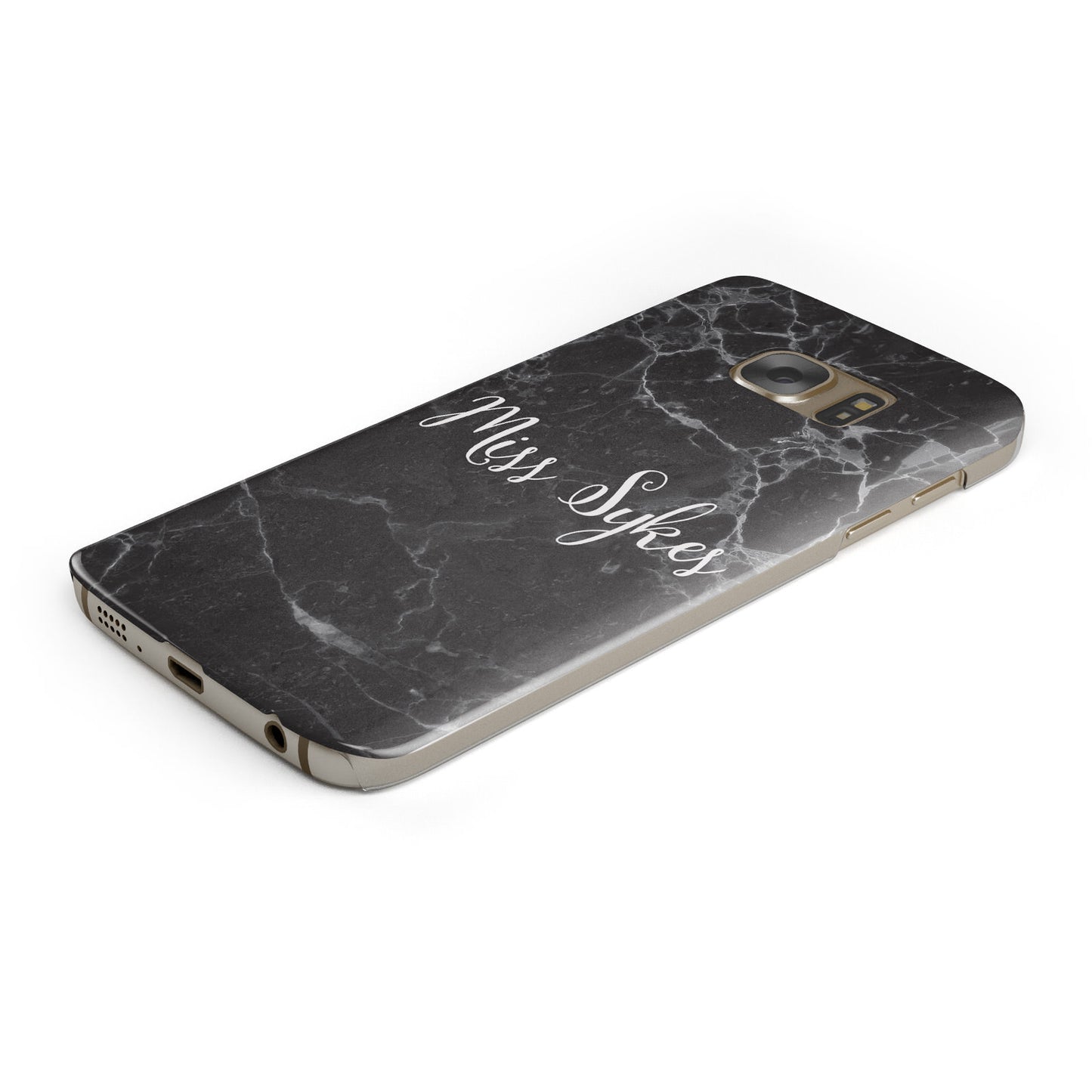 Personalised Surname Marble Samsung Galaxy Case Bottom Cutout