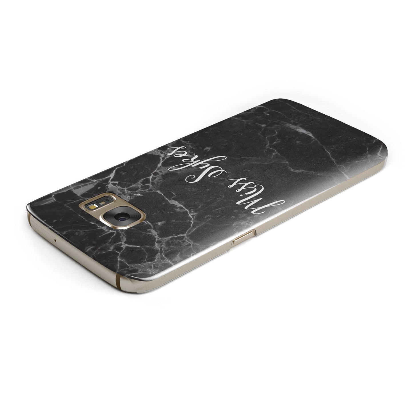 Personalised Surname Marble Samsung Galaxy Case Top Cutout