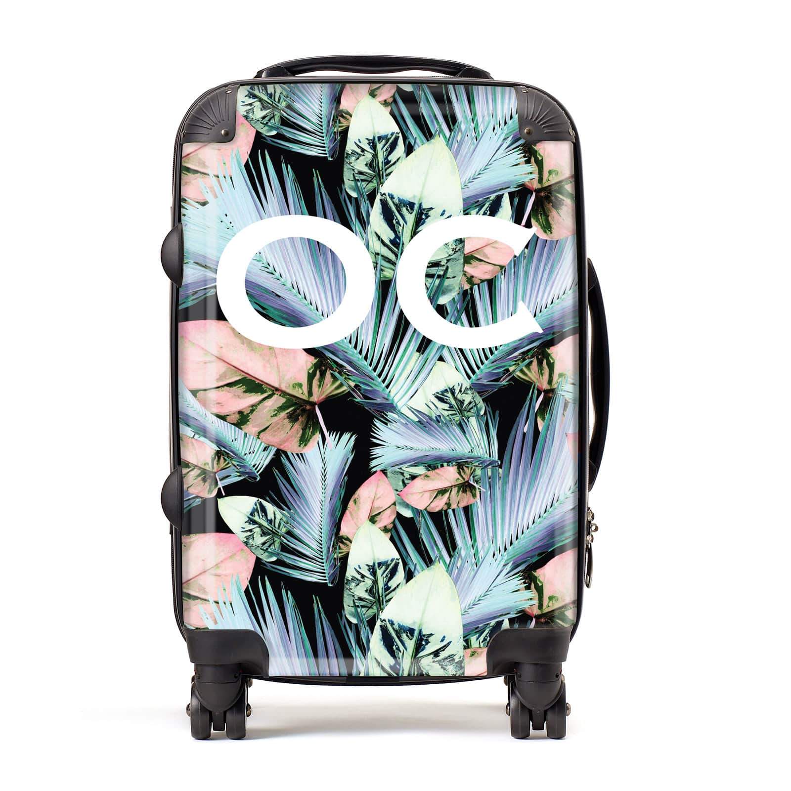 Personalised Tropical Leaf Initial Suitcase