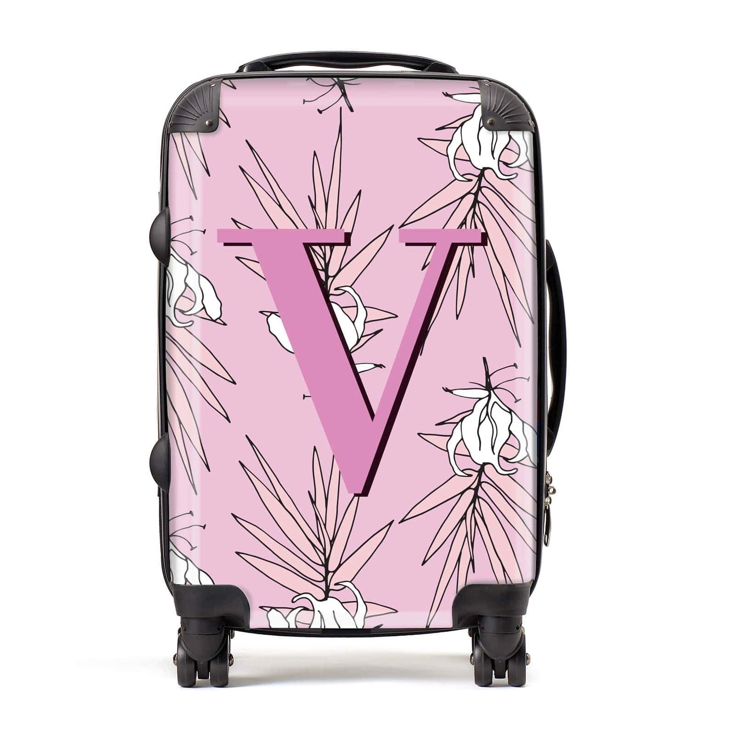 Personalised Tropical Pink Monogram Suitcase