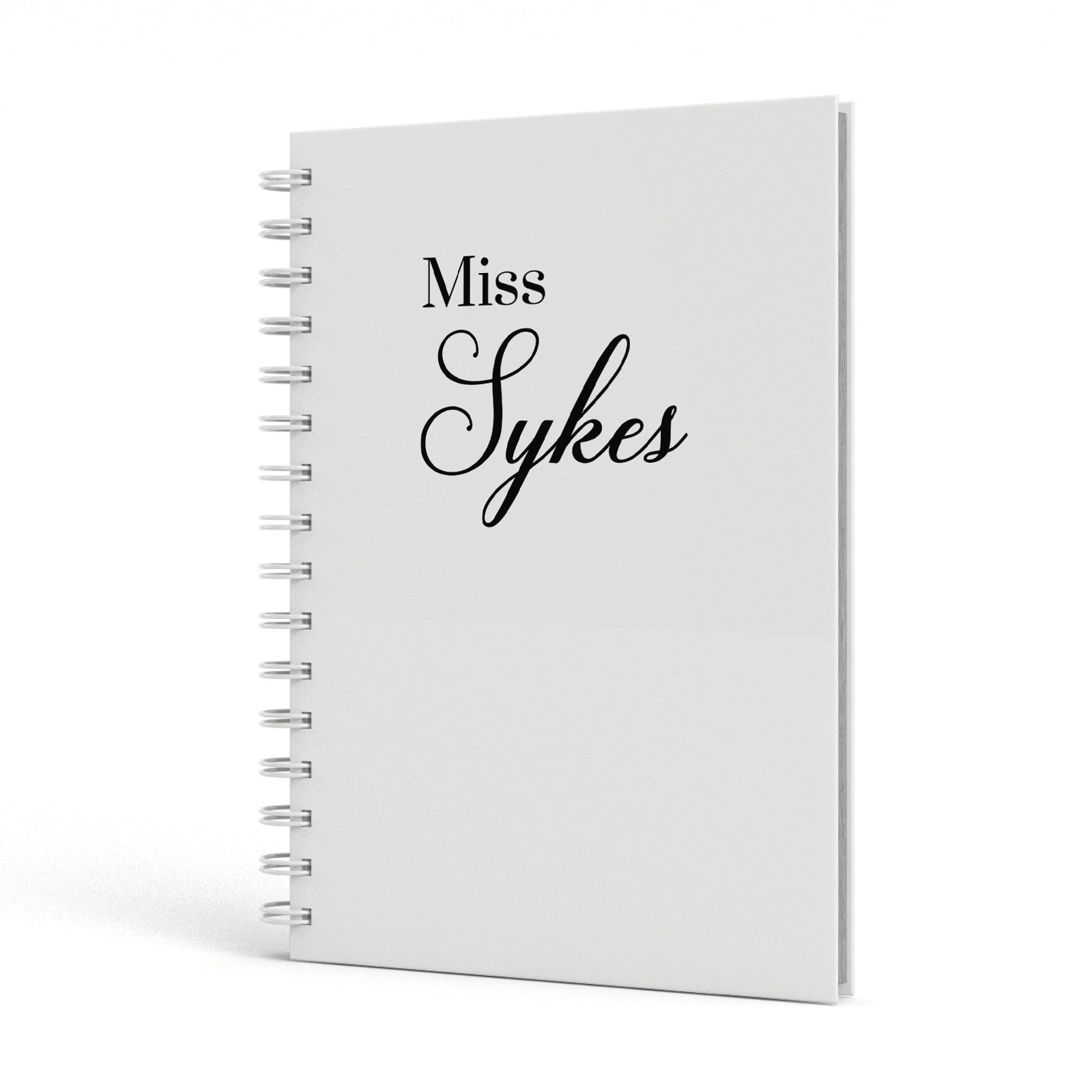 Personalised Wedding Name Miss A5 Hardcover Notebook Side View