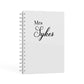 Personalised Wedding Name Mrs A5 Hardcover Notebook Second Side View